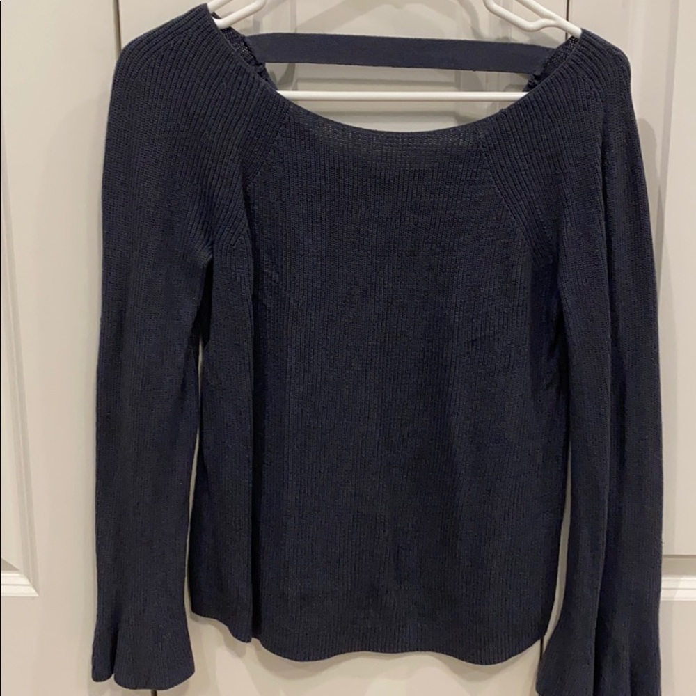 Loft Bar-Back Bell-sleeve Sweater, XS